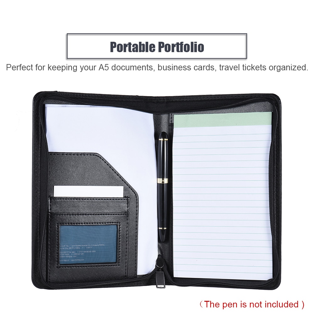 Portable PU Leather Portfolio Notebook