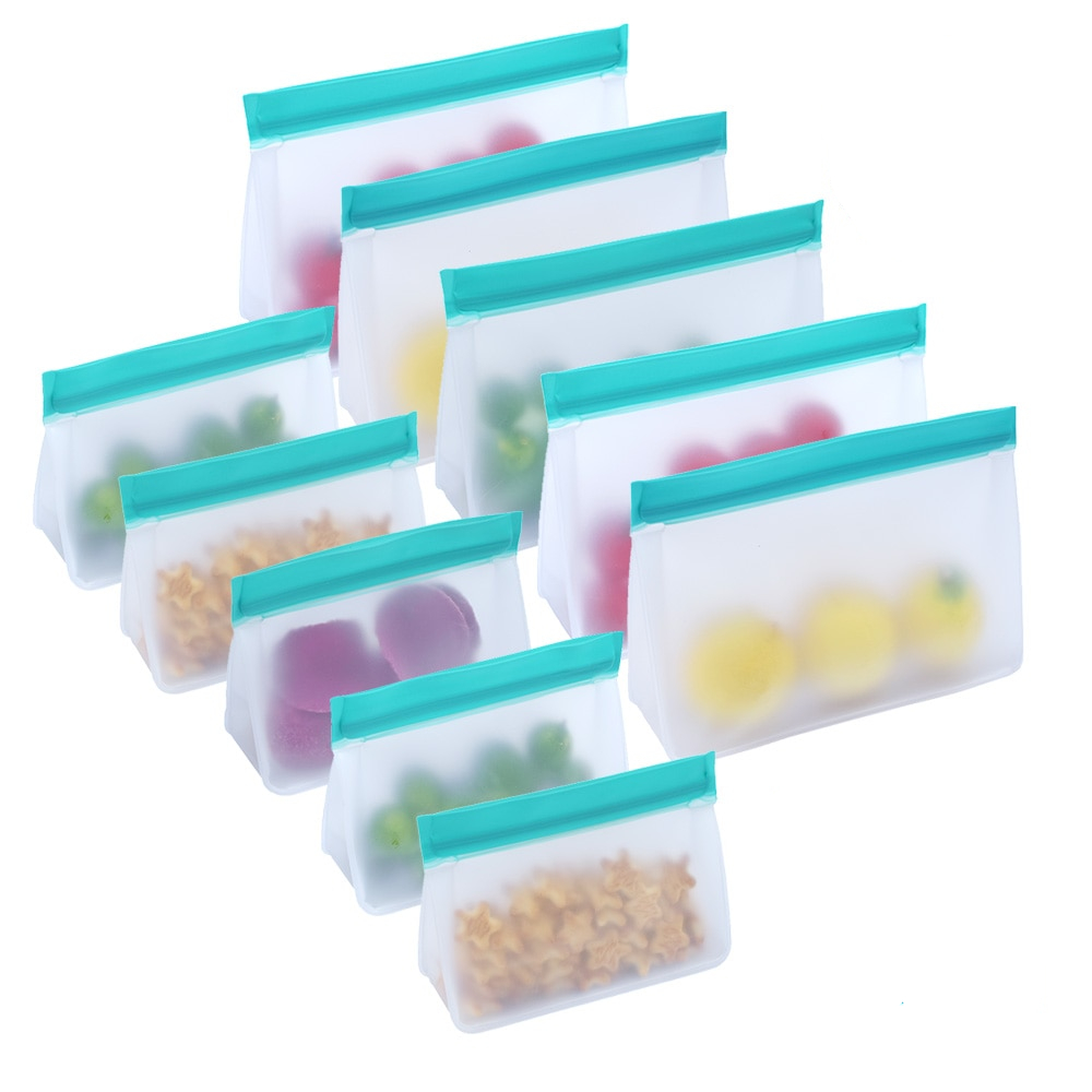 Reusable Silicone Freezer Food Bags (10 pcs)