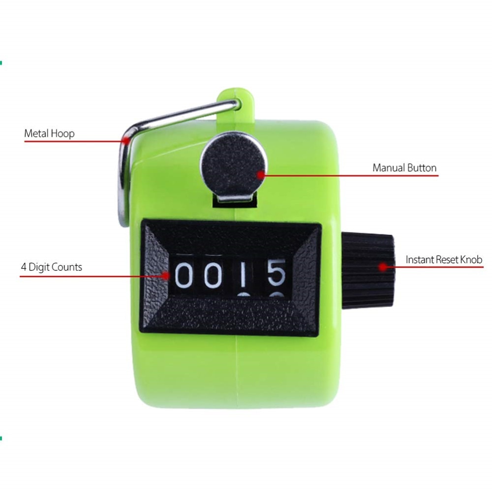 Hand Tally Counter 4 Digit Clicker