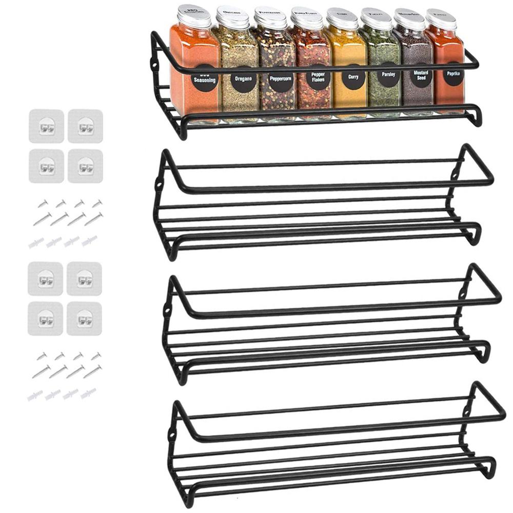 Hanging Wall Mount Spice Rack (4 pcs)