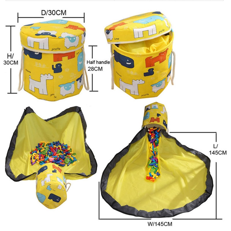 Drawstring Play Mat Toy Storage Pouch