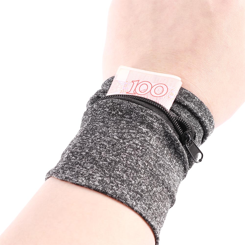 Running Wrist Wallet Zipper Sweatband