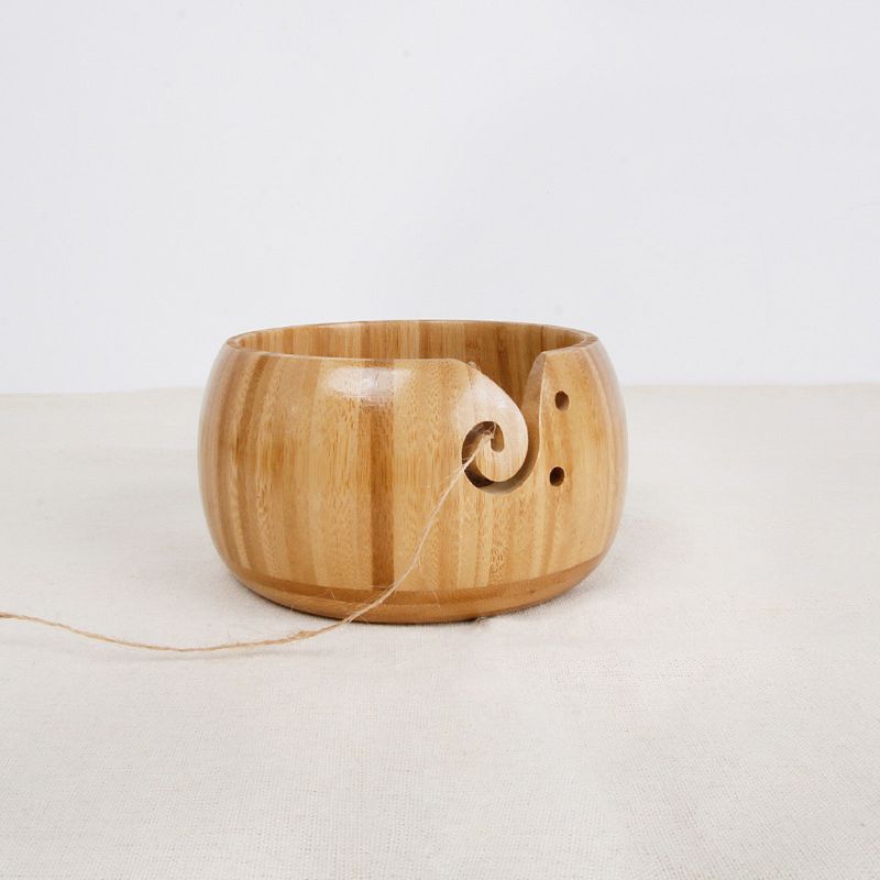 Knitting Bowl Wooden Yarn Holder