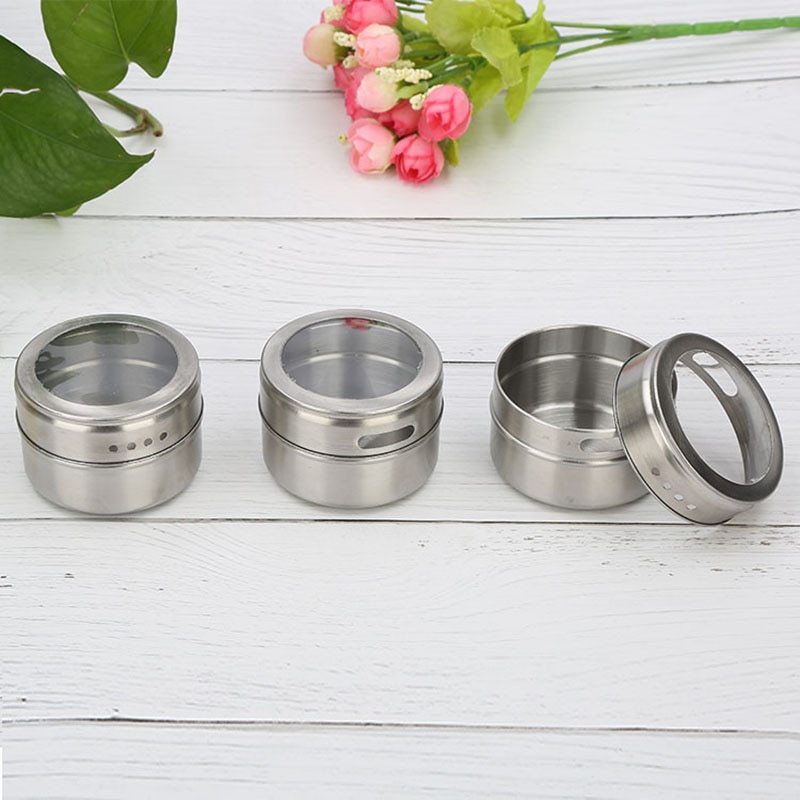Stainless Magnetic Spice Holders (6pcs)