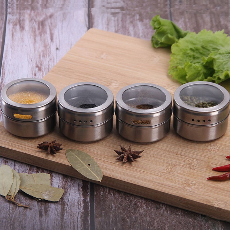 Stainless Magnetic Spice Holders (6pcs)