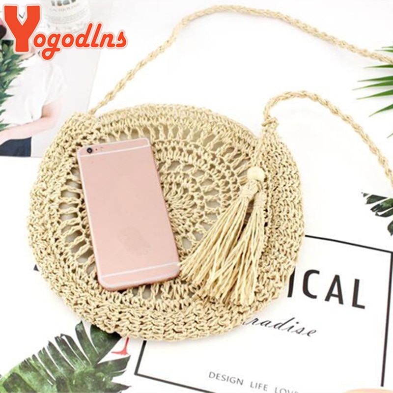 Round Straw Bag Ladies Shoulder Bag