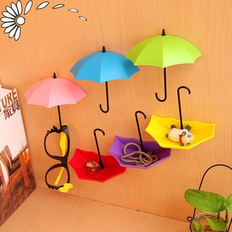 Umbrella Key Hooks Self Adhesive Hooks (3Pcs)