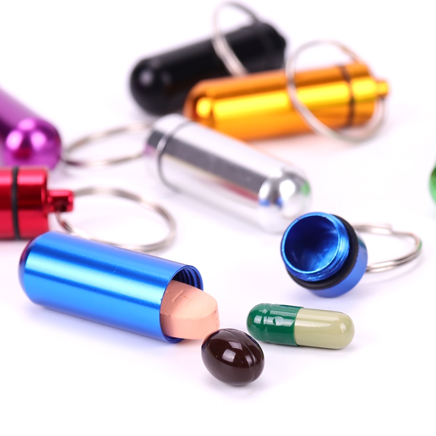 Pill Holder Keychain Waterproof Container