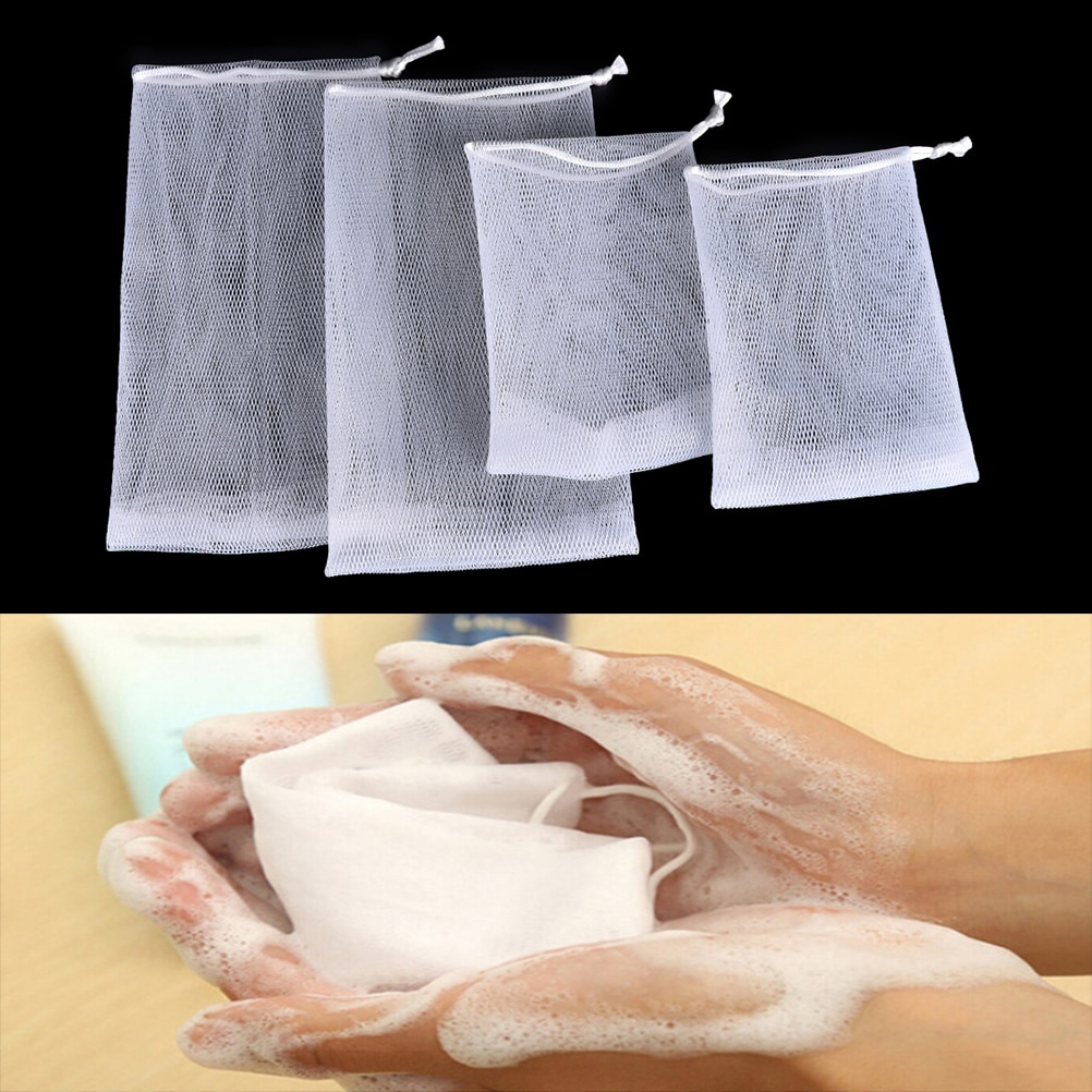 Soap Nets Mesh Drawstring Pouches (5pcs)