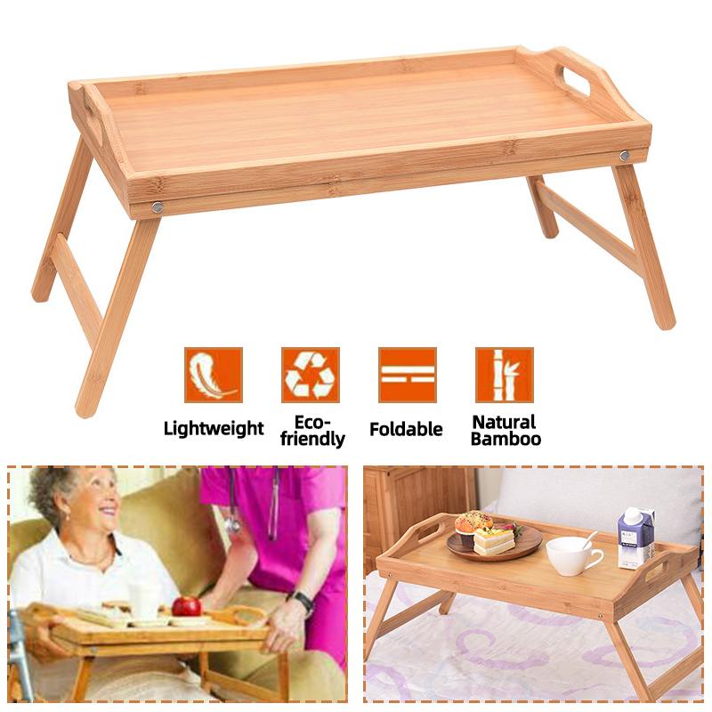 Bed Tray with Legs Wood Serving Board