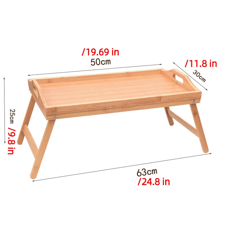 Bed Tray with Legs Wood Serving Board