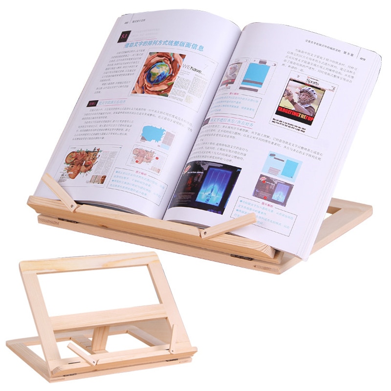 Wooden Book Stand with Page Stoppers