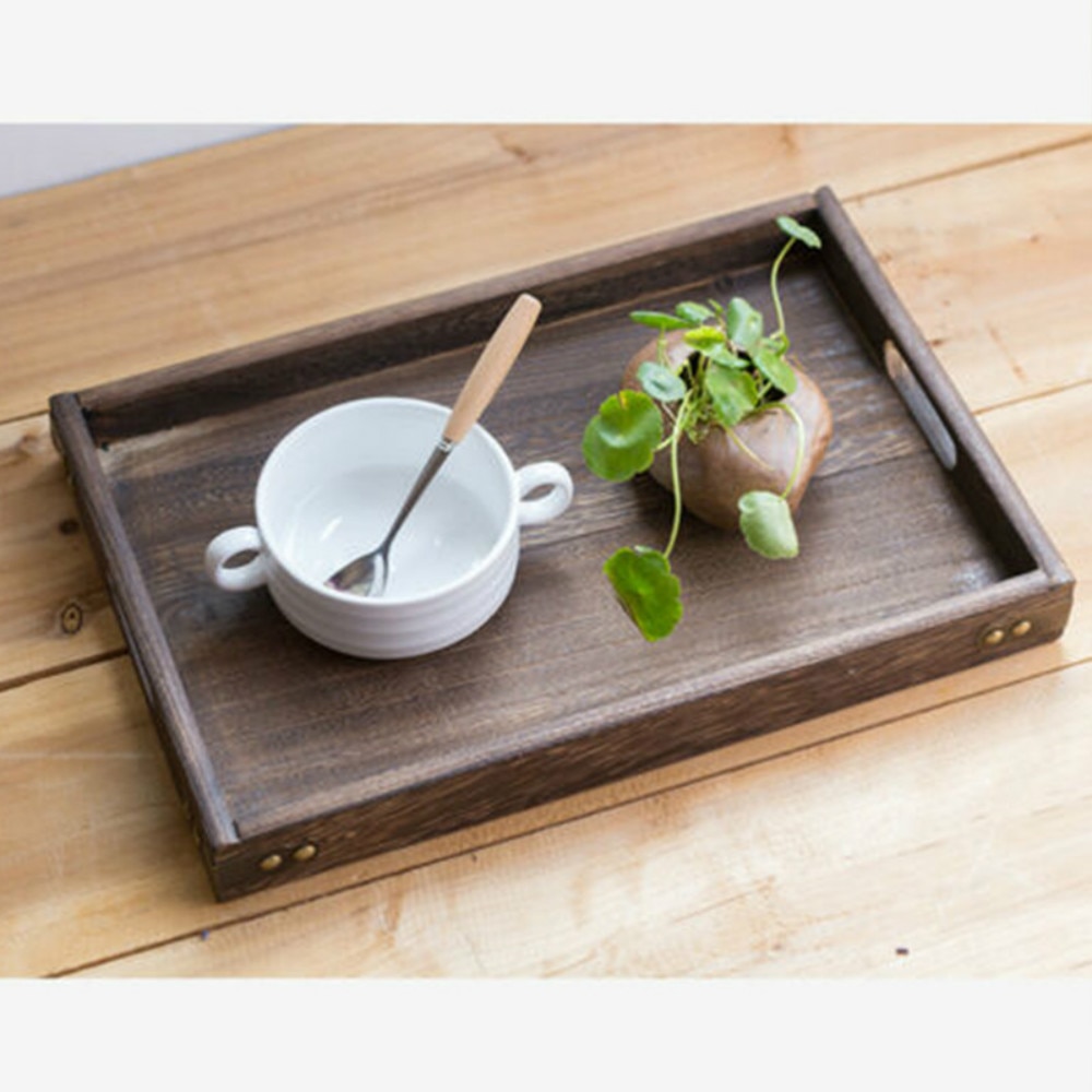 Wooden Tray with Handles Serving Tray