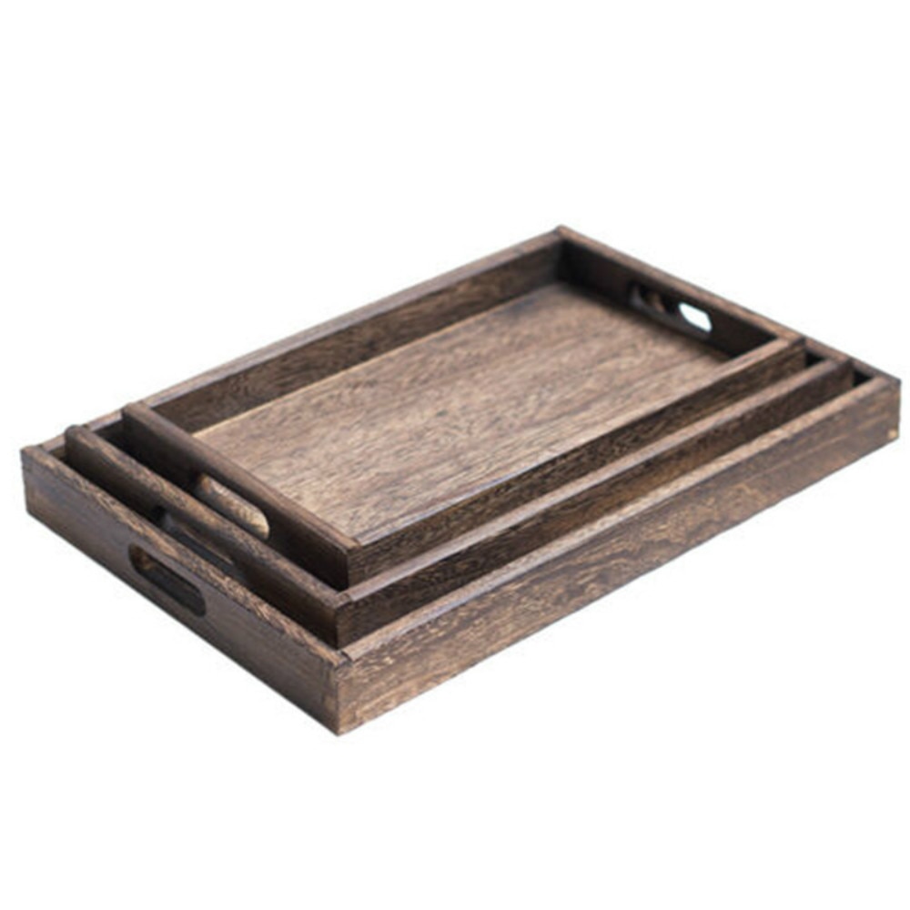 Wooden Tray with Handles Serving Tray