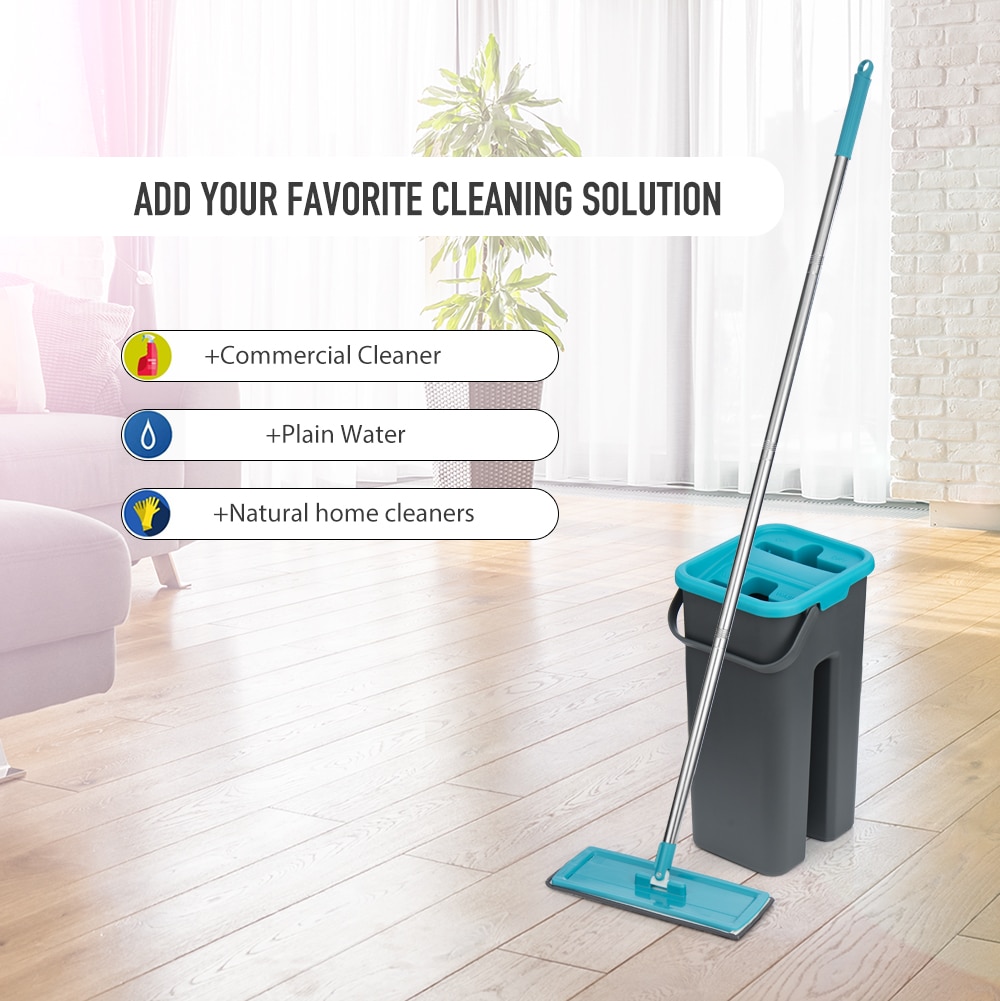 Flat Squeeze Mop And Bucket For Cleaning