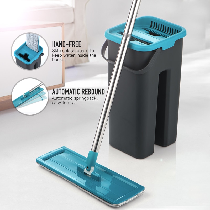 Flat Squeeze Mop And Bucket For Cleaning