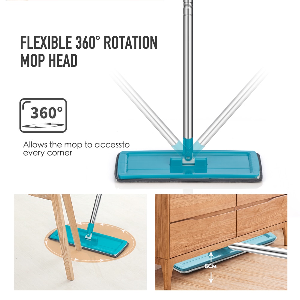 Flat Squeeze Mop And Bucket For Cleaning