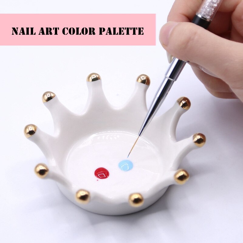 Paintbrush Rest Ceramic Brush Holder Crown Design