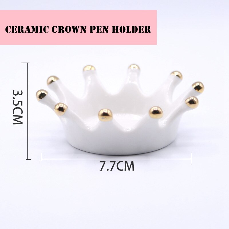 Paintbrush Rest Ceramic Brush Holder Crown Design