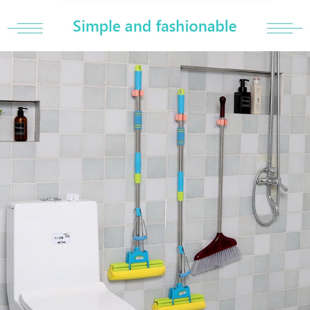 Wall Mount Broom Holder Mop Organizer