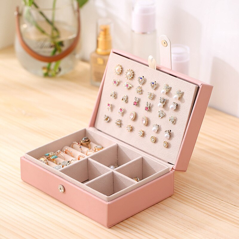 Leather Travel Jewellery Box Jewelry Case