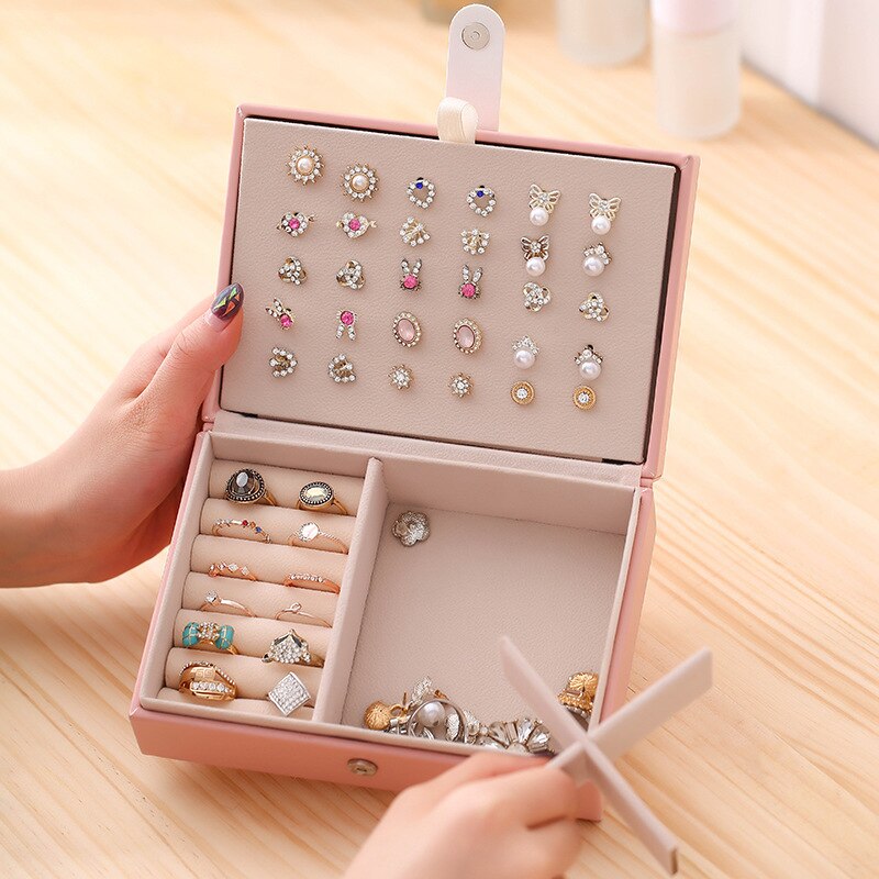 Leather Travel Jewellery Box Jewelry Case