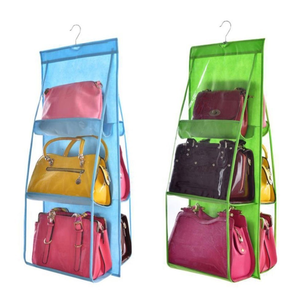 Hanging Purse Organizer 6 Pocket Storage