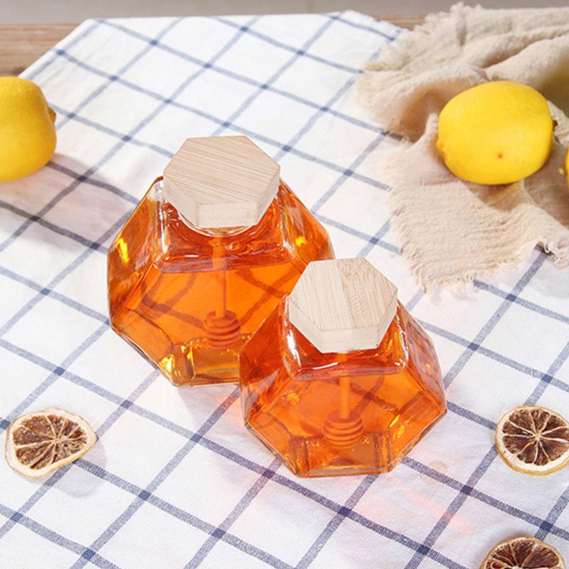 Hexagon Honey Jar Glass Container