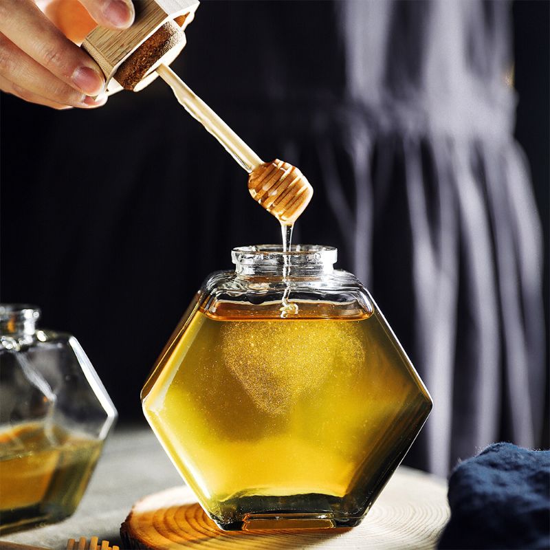 Hexagon Honey Jar Glass Container