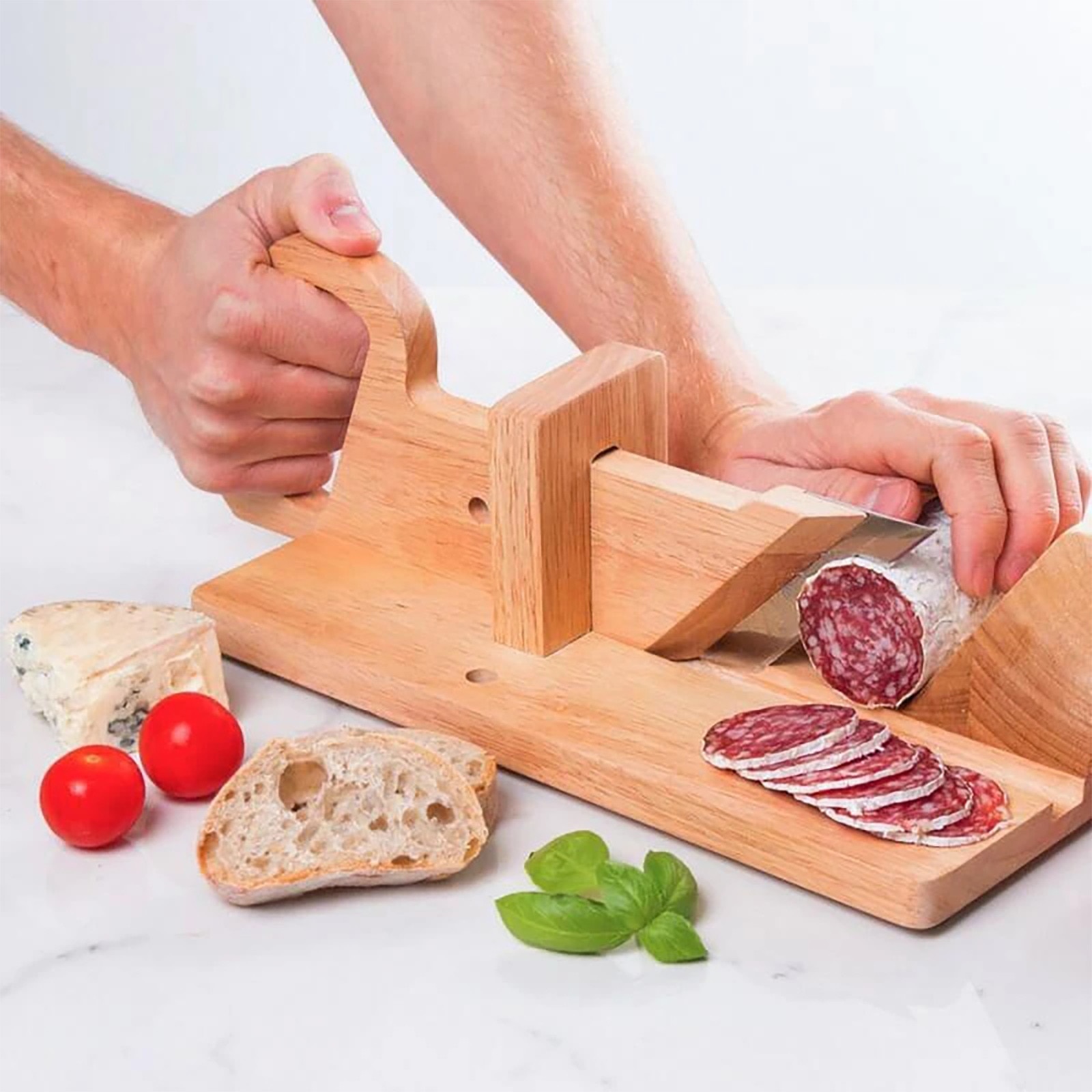 Sausage Slicer Manual Wooden Cutter