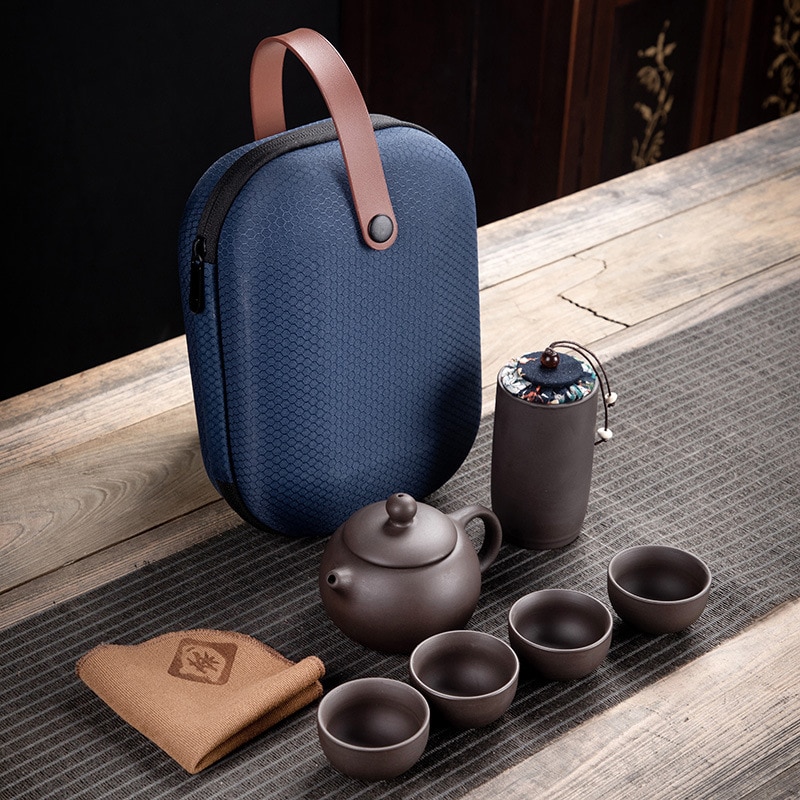 Portable Travel Tea Set with Bag