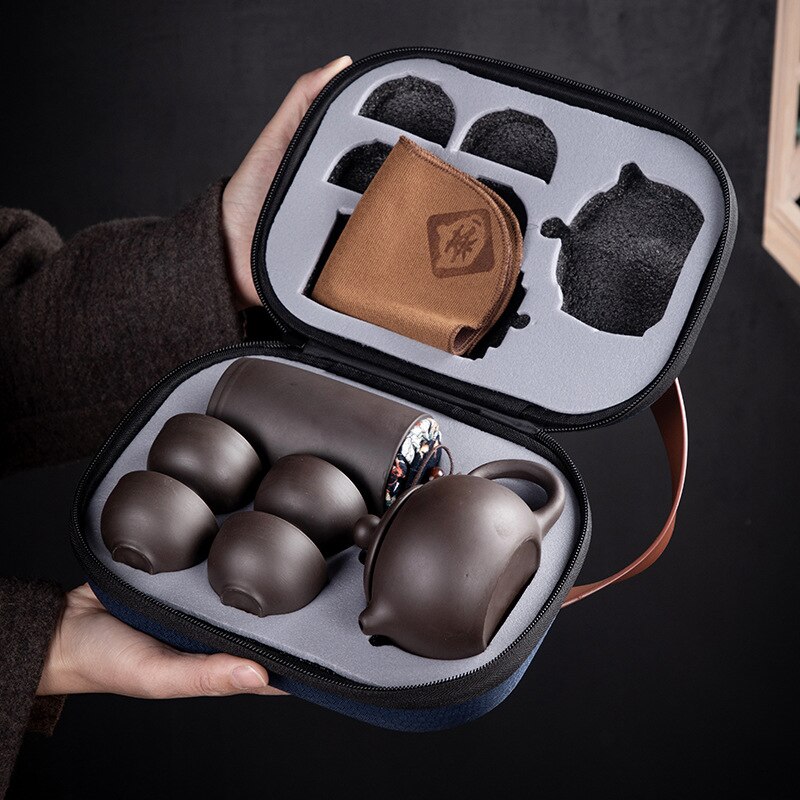 Portable Travel Tea Set with Bag