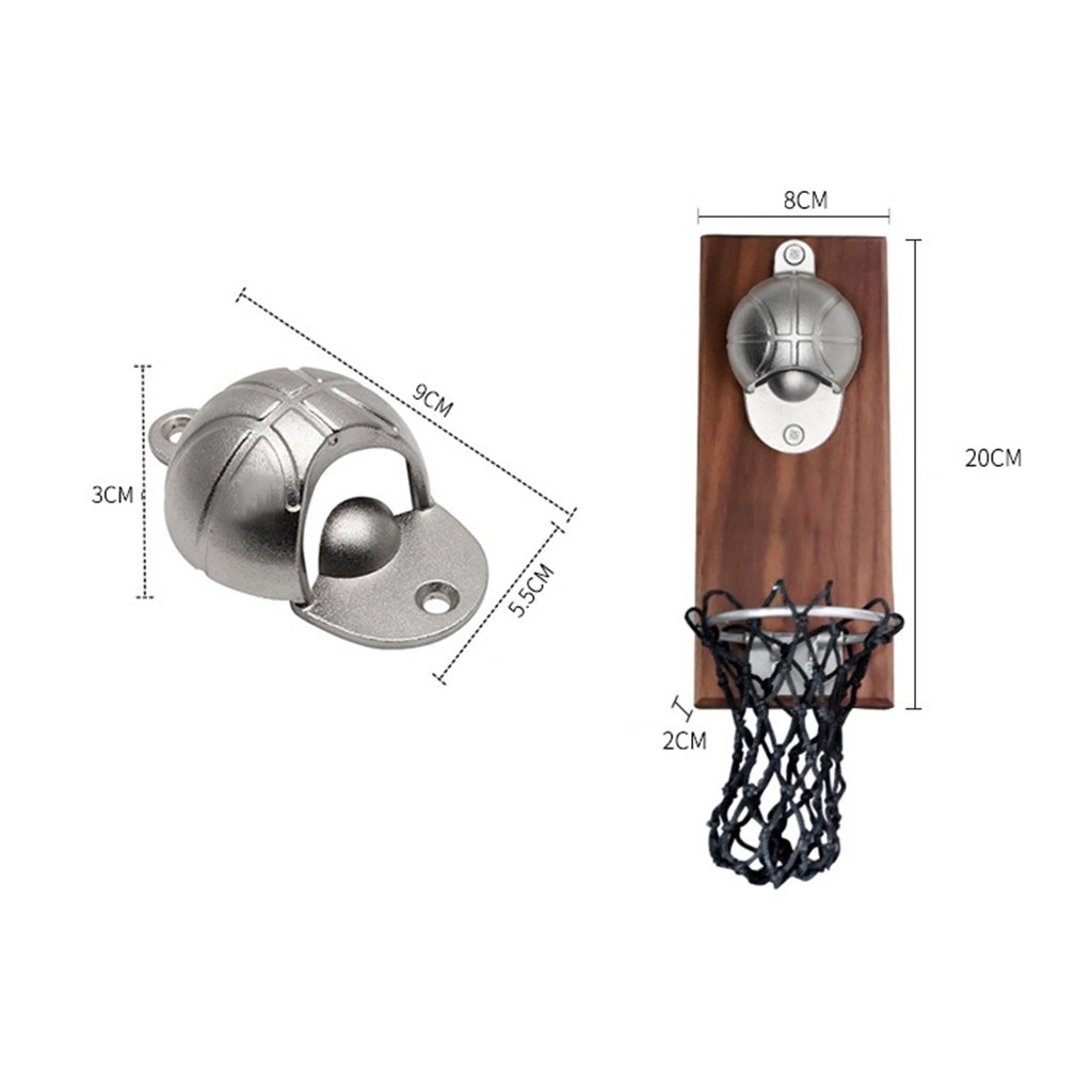 Wall Mount Beer Opener Basketball Design