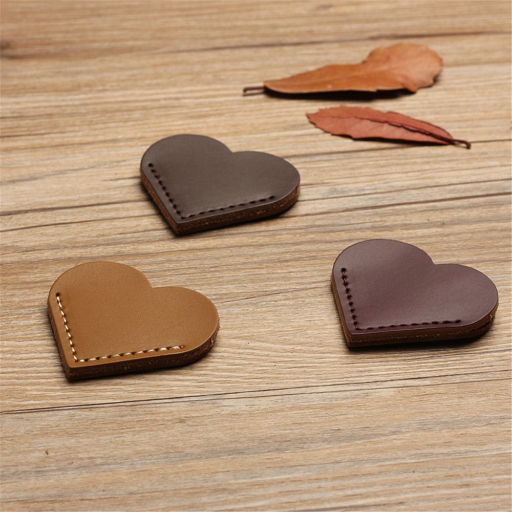 Corner Bookmarks Leather Hearts (2pcs)