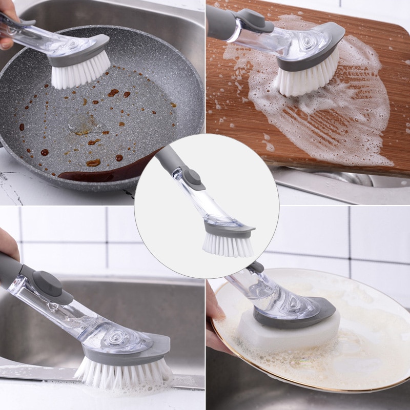 Dishes Cleaning Brush Soap Dispenser