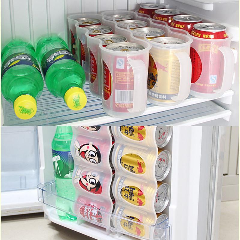 Fridge Can Holder 4-Slot Organizer