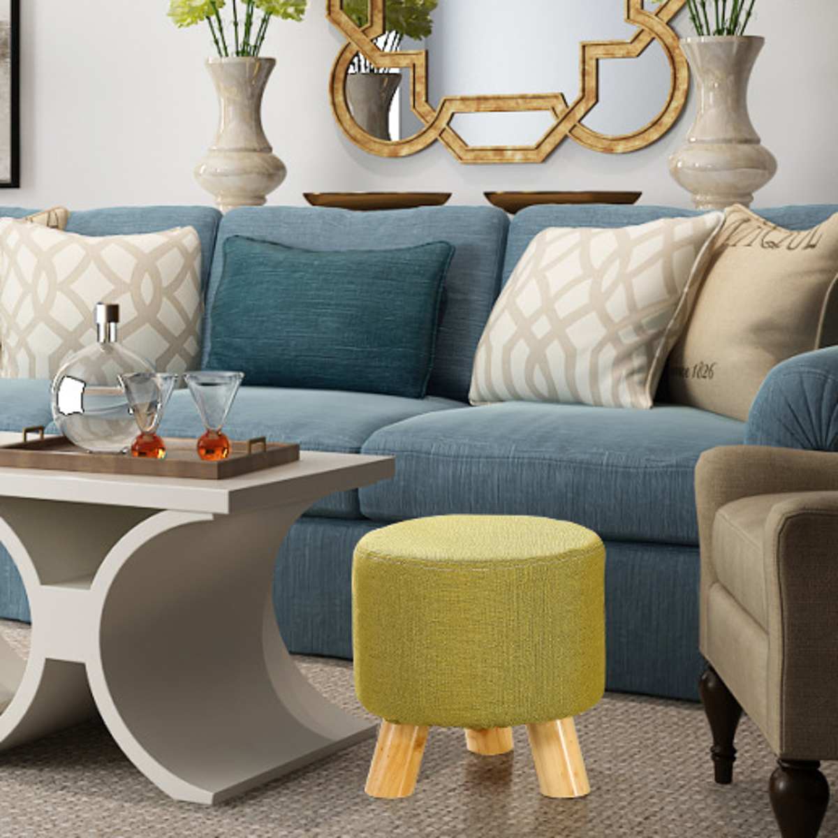 Upholstered Footrest Stool