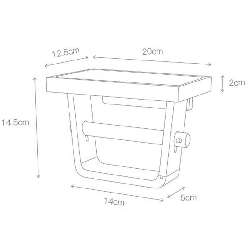 Wall-Mounted Wood Toilet Roll Holder