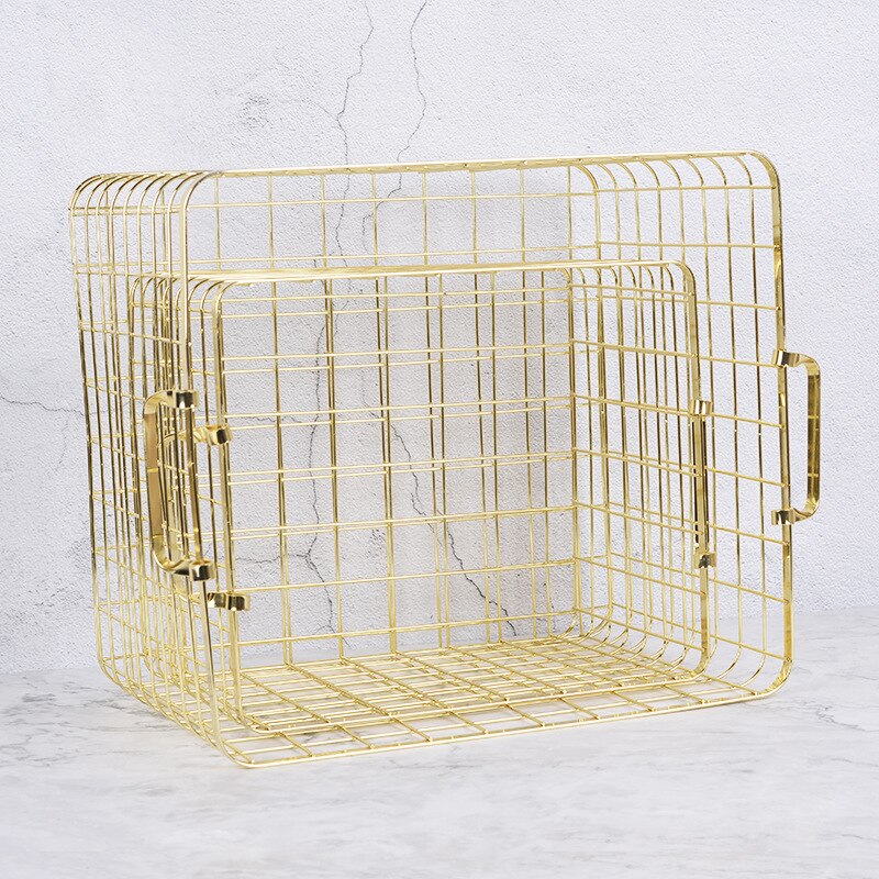 Gold Wire Basket Minimalist Style
