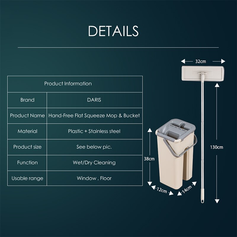 Flat Squeeze Mop With Bucket