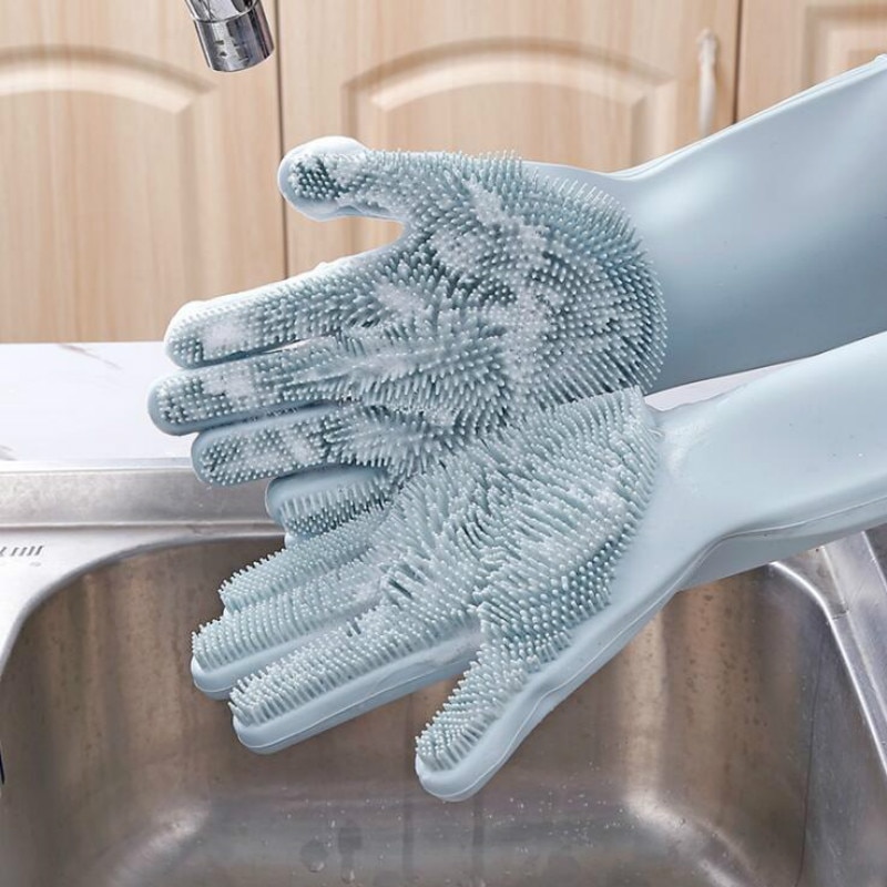 Dishwashing Gloves with Scrubber For Cleaning