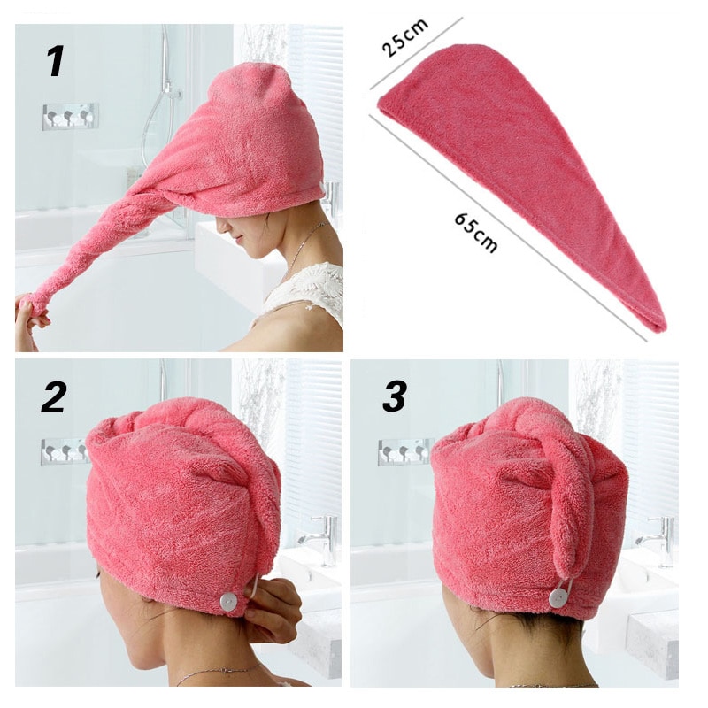 Microfiber Hair Turban Quick Dry Towel