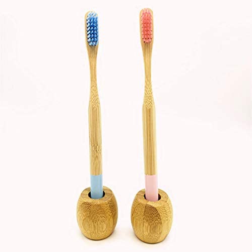 Bamboo Toothbrush Holder Wooden Stand
