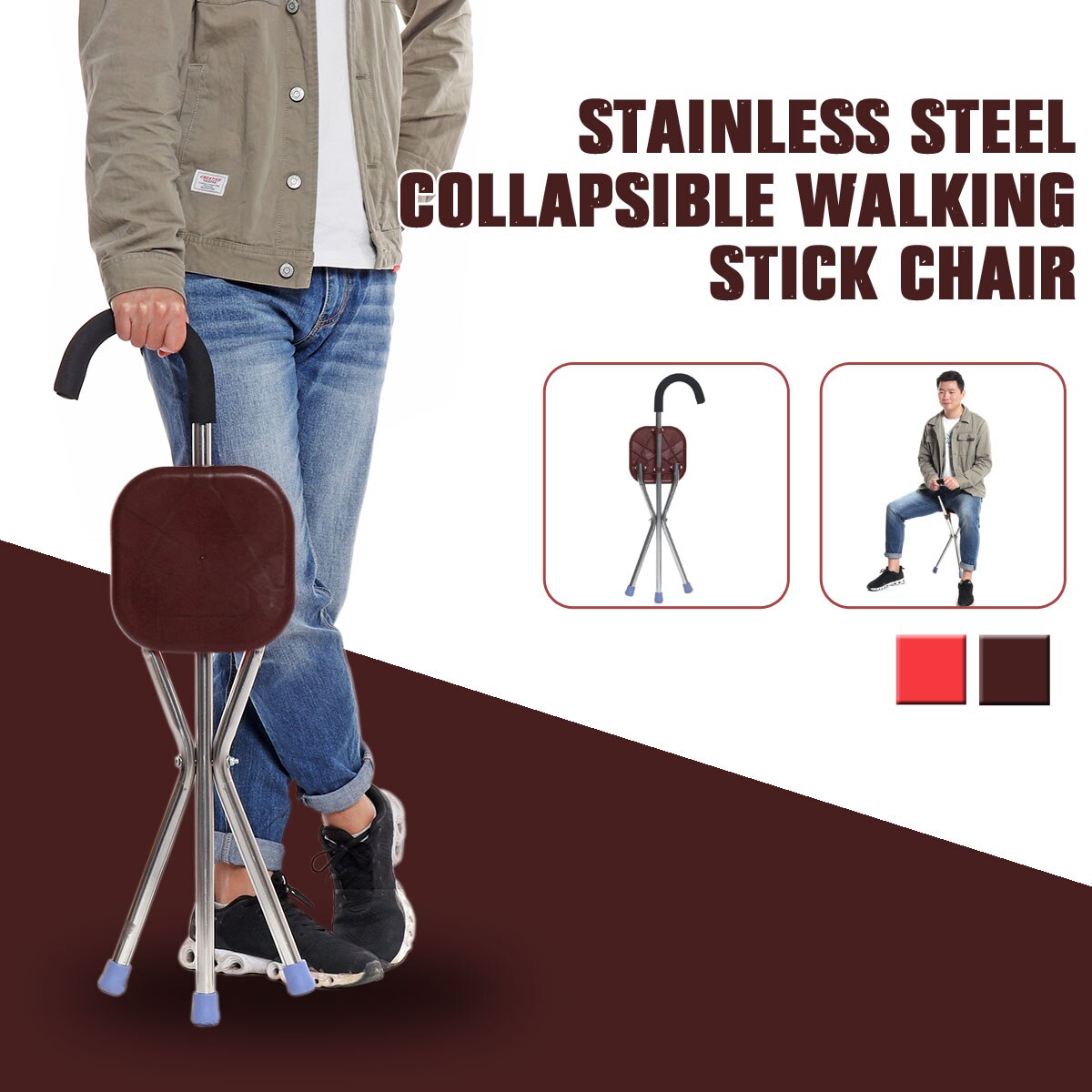 Walking Cane with Seat for the Elderly