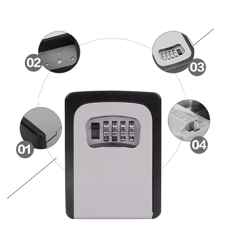 Combination Key Lock Wall Safe Box