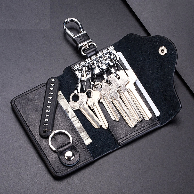 Leather Key Wallet for Men and Women