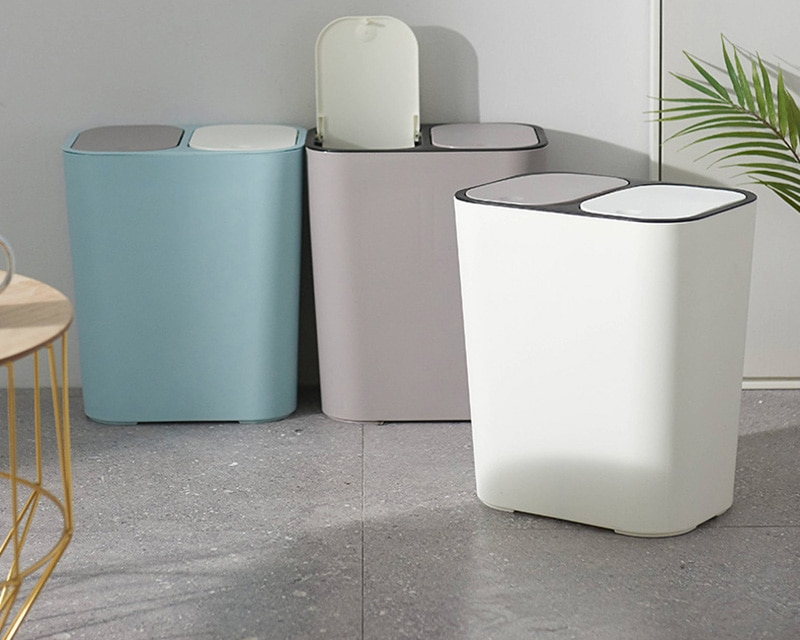 Dual Compartment Trash Can