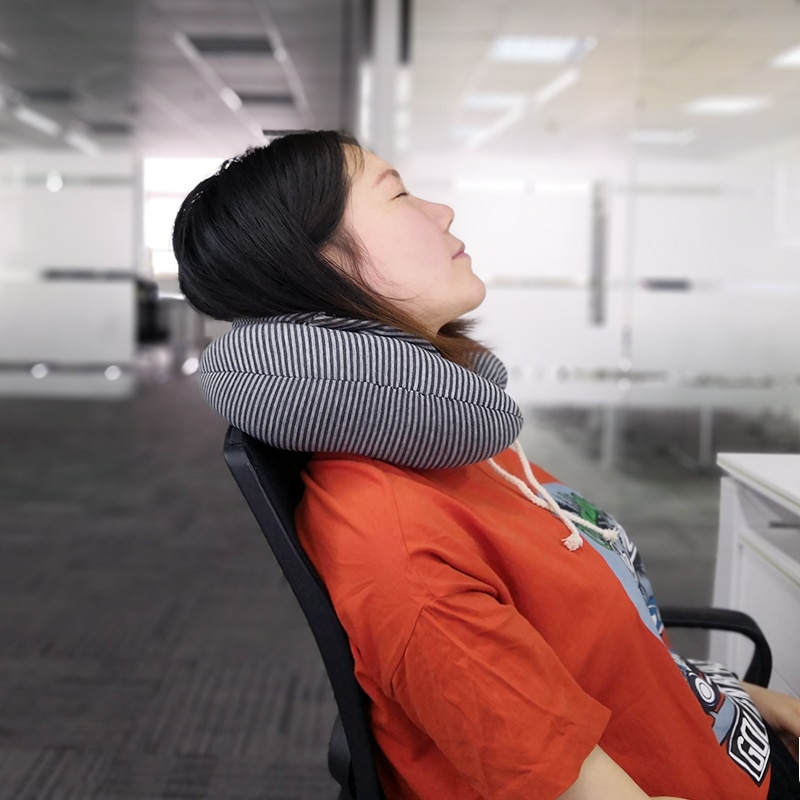 Neck Travel Pillow with Hood