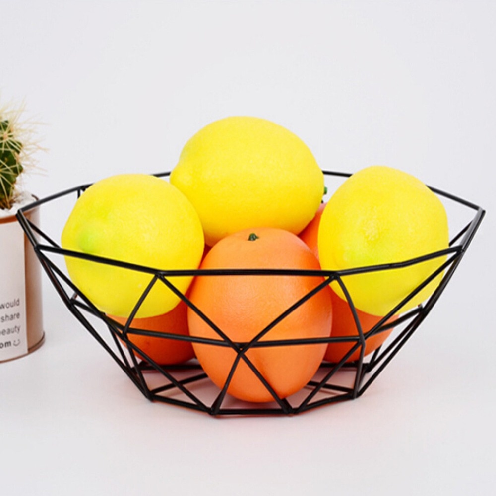 Steel Fruit Basket Geometric Design