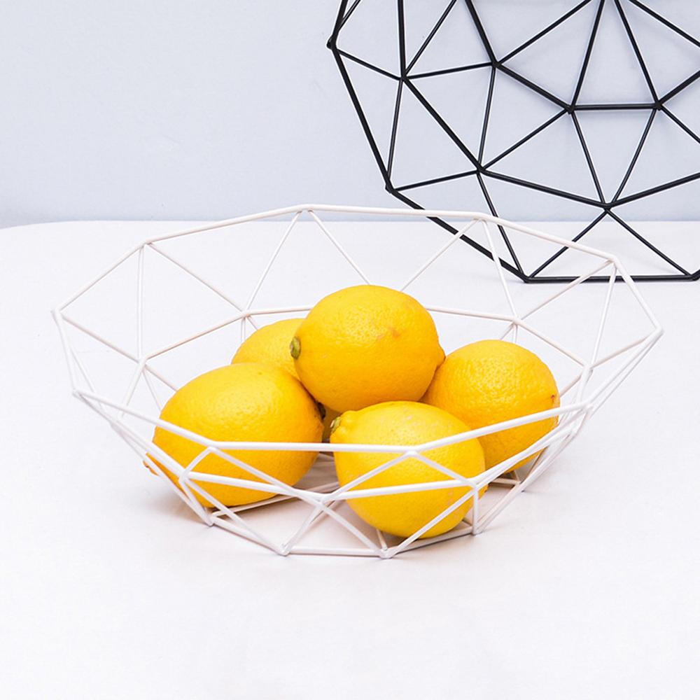 Steel Fruit Basket Geometric Design